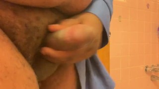 Black Amateur Jacks off in Bathroom