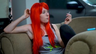 Hot Redhead Smoking