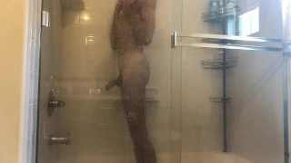 piss and cum in shower