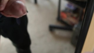 Japanese Boy Cumming On His Mirror