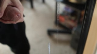 Japanese Boy Cumming On His Mirror