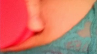 Blue Panties Pink Dildo