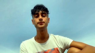 Drinking and swallowing cum of used condom by straight guy