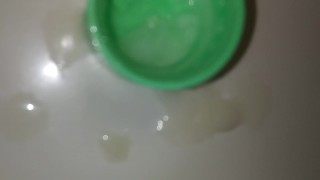 Nut in the top of a baby oil bottle top..