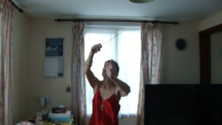 Sexy Dance With Incense...Watch Me Playing With It...Red Lingerie...