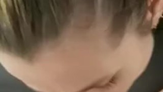 Pov Milf sucks my cock and balls like pro