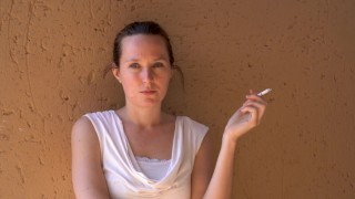 Lady Enjoying a Cigarette