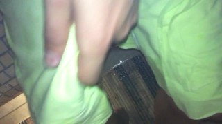 Showing cock and feet at the steam room