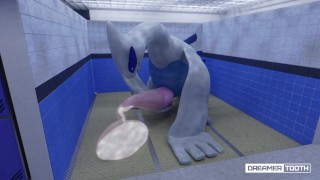 GIANT LEGENDARY LUGIA FILLS MASSIVE CONDOM [EXCESSIVE CUM] [POKEMON]