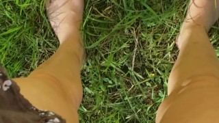 Standing Public Pee On Community Garden