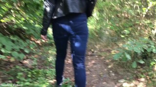 Outdoor: Girl peeing on Park trail - German amateurs - Theodora Einhorn