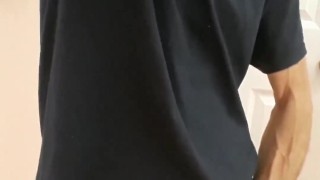 Floppy uncut latino playing with gorgeous uncut cock