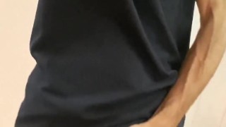 Floppy uncut latino playing with gorgeous uncut cock