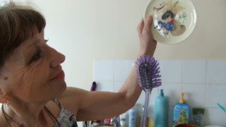 Washing Dishes In Purple Knickers And Sexy Top, Long Slim Legs...LOOK At Me