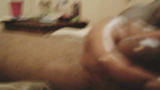 Teasing my oiled cock