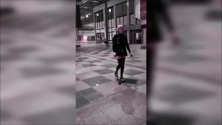 walking in Latex Dress in public