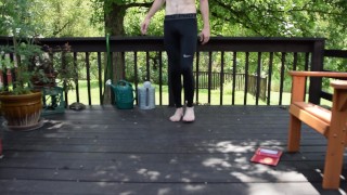 Doing Yoga with a Butt plug in