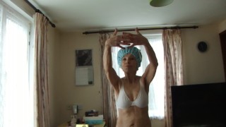 Playing & Dancing With My Hands Painted Nails RED, White Bra & Knickers...!