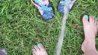 Pee Play Girl Pees On Shoes At Park