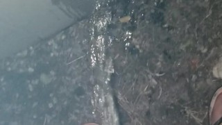 Midnight Pee On Random House By Busy Street