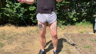 Jumping rope bulge bouncing dick print