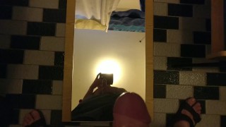 Cumshot on mirror