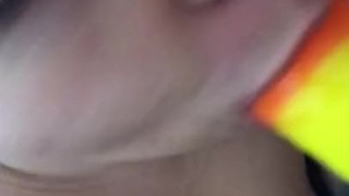 Pride Themed Dildo Blowjob