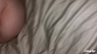 TIGHT PUSSY TEEN MAKES BIG DICK CUM TWICE - POV