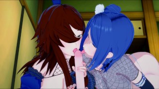 Naruto FUTA Kushina Blows Her Load All Over Konan and Mei