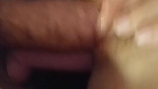 Wife sticks dildo in ass, cock in pussy. Loves it.