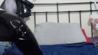 BBW Slut Dildo Pussy & Anal with Fingering in Latex