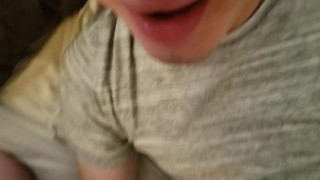 Amateur Teen Boy Sucking Dick and Taking Facial 