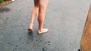 Nude in road