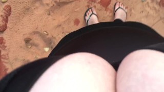 I play with my boobs at a public beach! 