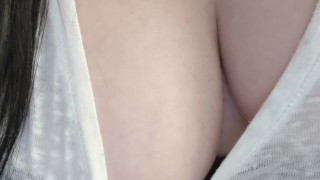 Quck Chest Tease With Black Bra