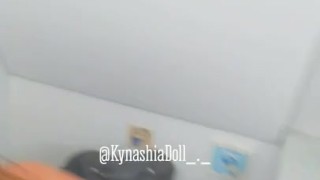 KynashiaDoll masturbates at 35,000 feet in an airplane's bathroom 