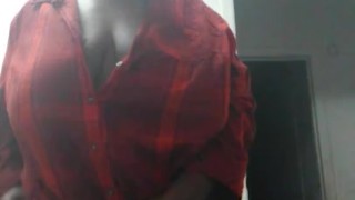Bbw in checkered shirt and no panties