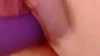 BBW cumming on purple dildo