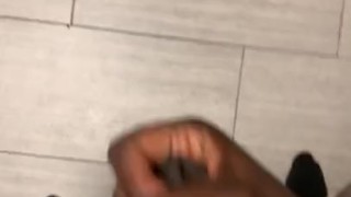 Quick bathroom wank