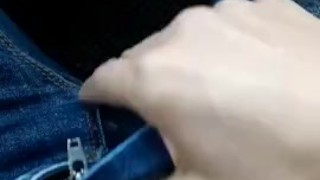 Horny milf masturbates in her car right on the street