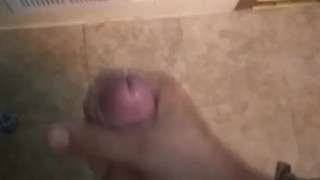 Wacking off my dick pretending to take a shower