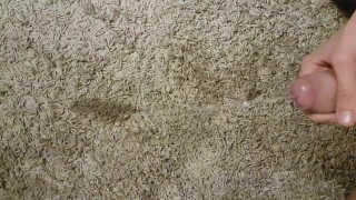 Pissing the carpet and cum