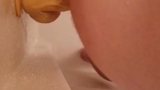 Taking a huge thick dildo up my ass
