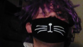 Femboy shows a surprise