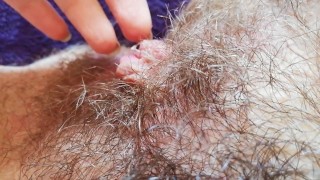 My big clit hairy pussy after orgasm 