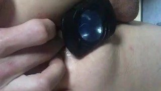 playing with my big black butt plug