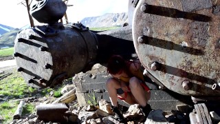 Teen Misty Has To Pee While Searching For Bug Pokemon In The Mines Outdoors