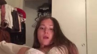 Sexy Teen Taking Off Kinono and panties to cum with her toy