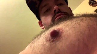 Muscle Tits Daddy Pinches and Tweaks Fat Pumped Nipples
