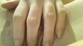 hot girl masturbates and enjoys, sticks her fingers in her pussy